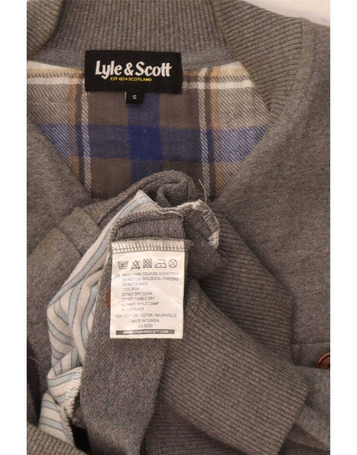 Ανδρικό πουλόβερ με ζακέτα Lyle & Scott Μικρό γκρι βαμβακερό