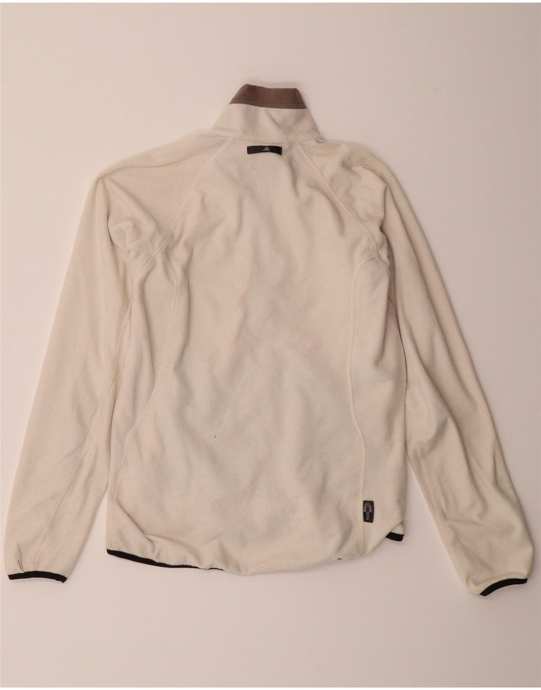 ADIDAS Womens Climawarm Fleece Jacket UK 14 Medium Off White Polyester Vintage Adidas and Second-Hand Adidas from Messina Hembry 