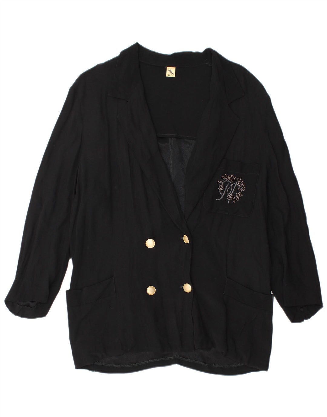 Vintage Γυναικείο Διπλό Μπουφάν Blazer IT 44 Μεσαίο Μαύρο Acetate