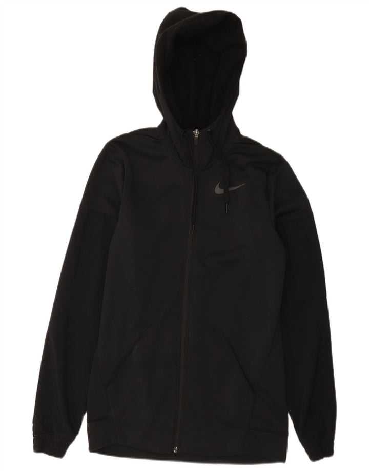 Ανδρικό πουλόβερ Nike με φερμουάρ Dri Fit με κουκούλα από μικρό μαύρο πολυεστέρα