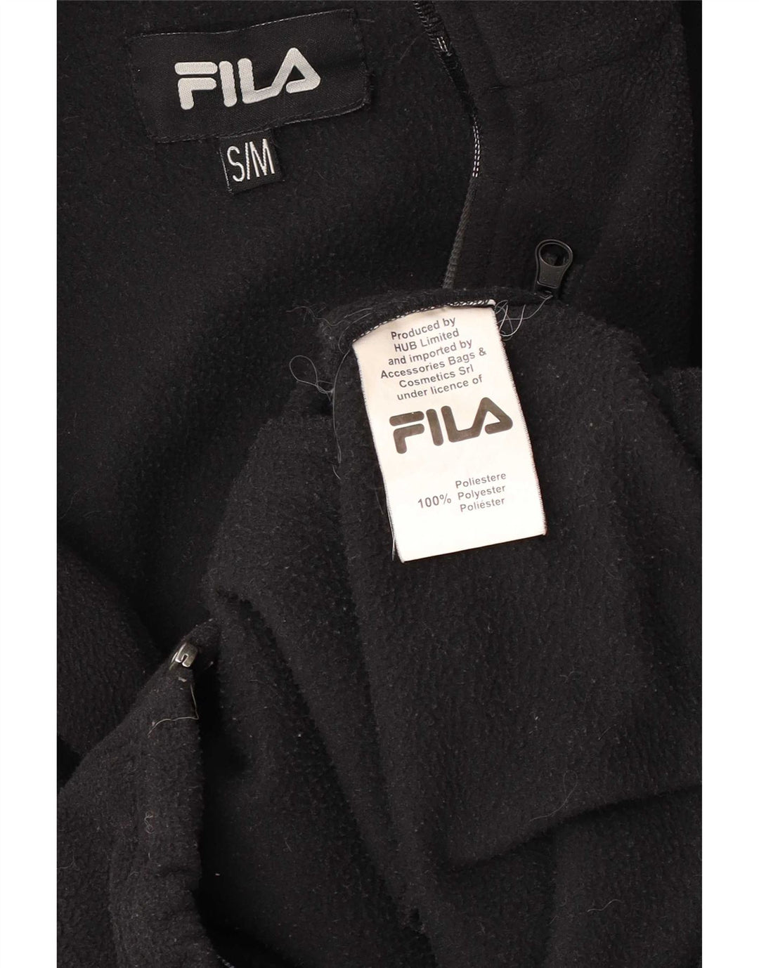 Fila Mens Liner Fleece Jacket UK 36 Small Black Polyester