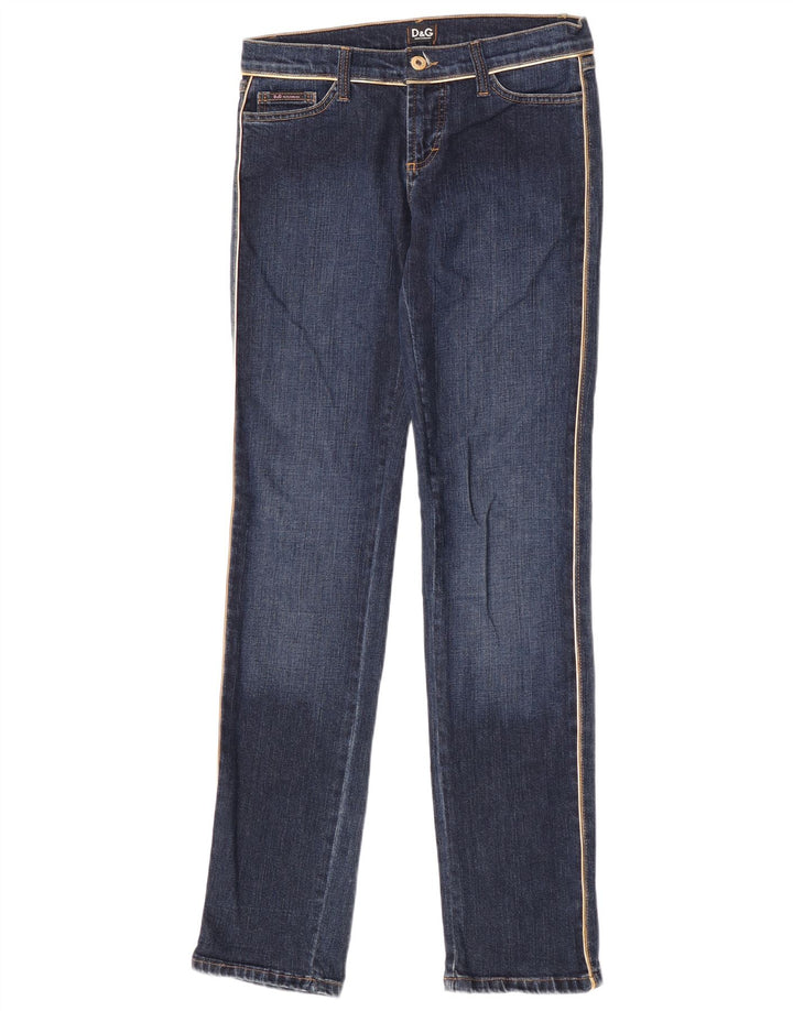 Dolce & Gabbana Γυναικεία γραφικά Slim Jeans IT 42 Medium W28 L34 Navy Blue