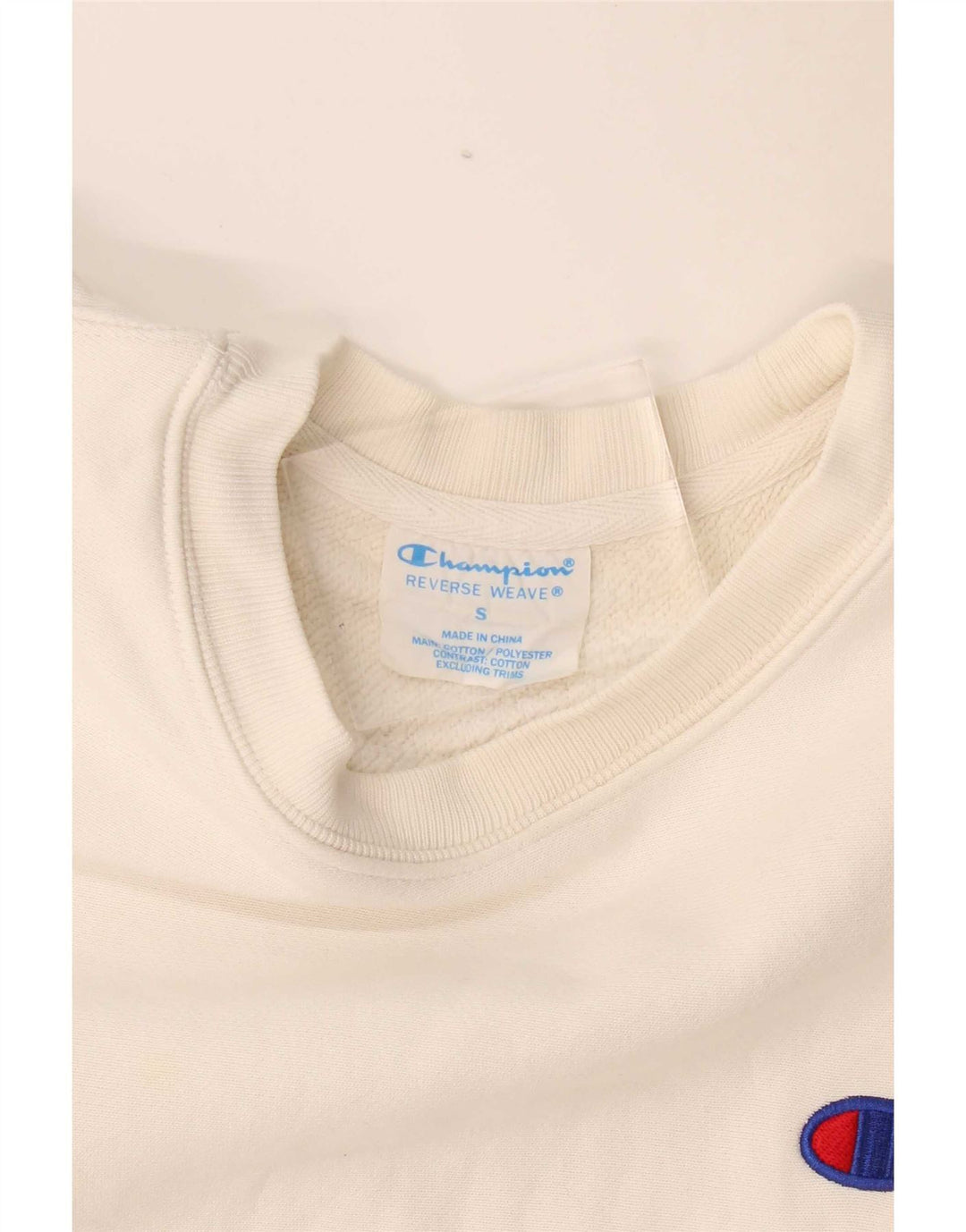 Ανδρική μπλούζα Champion Reverse Weave Jumper Μικρό λευκό βαμβακερό