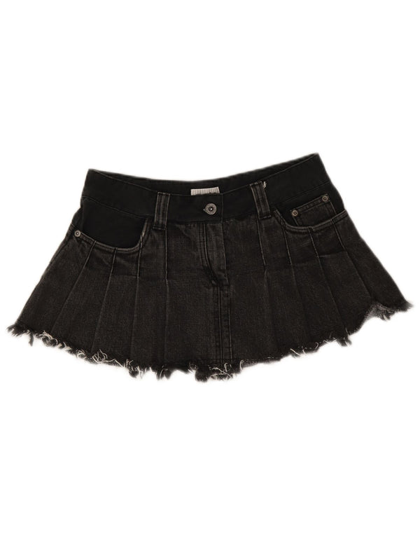 Topshop Γυναικεία Μίνι Τζιν φούστα με χαμηλή μέση UK 8 Small W28 μαύρη βαμβακερή