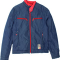 GAS Womens Graphic Bomber Jacket UK 16 Large Navy Blue Vintage Gas and Second-Hand Gas from Messina Hembry 
