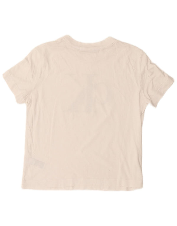 Γυναικείο γραφικό μπλουζάκι Calvin Klein Jeans Top UK 14 μεγάλο λευκό βαμβακερό