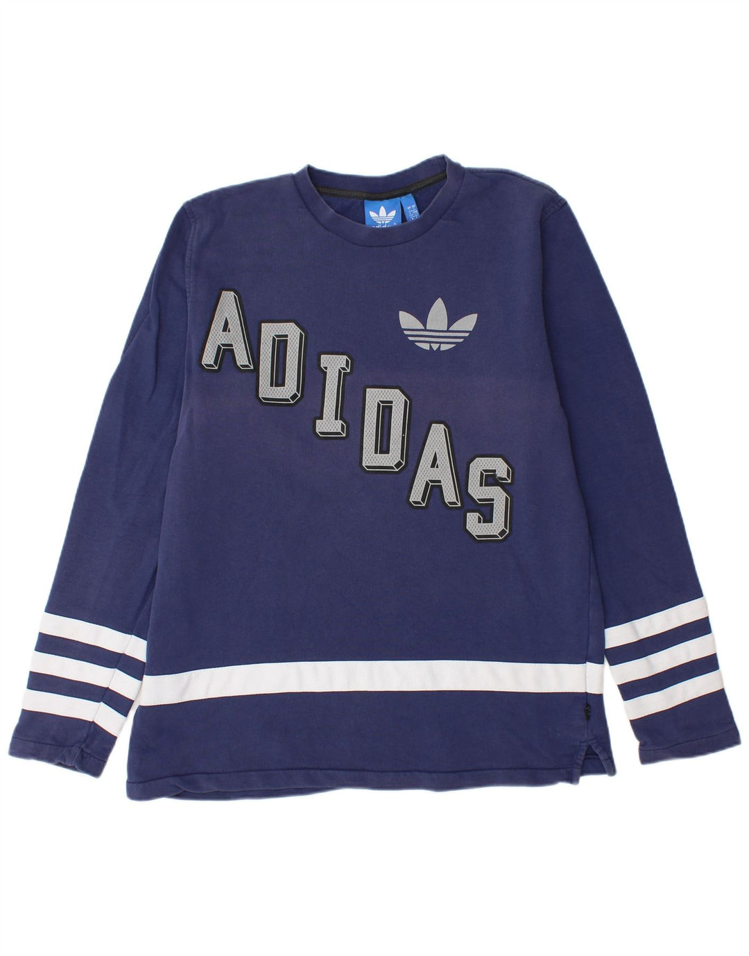 Ανδρικό γραφικό φούτερ ADIDAS Jumper Μεγάλο μπλε μπλε χρώματος βαμβακερό