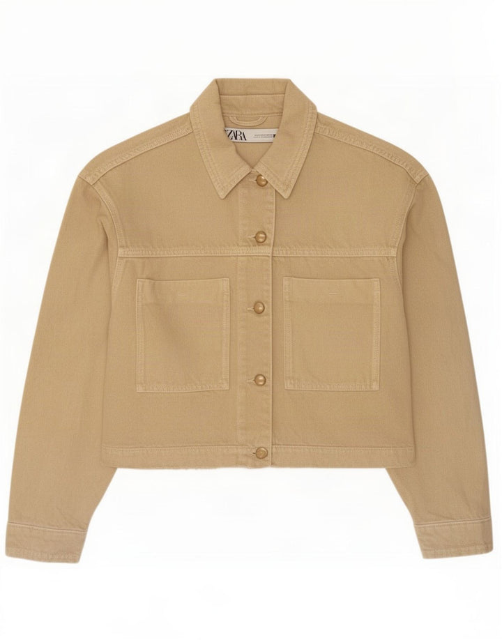 Zara Γυναικείο Τζιν Μπουφάν UK 14 Medium Beige