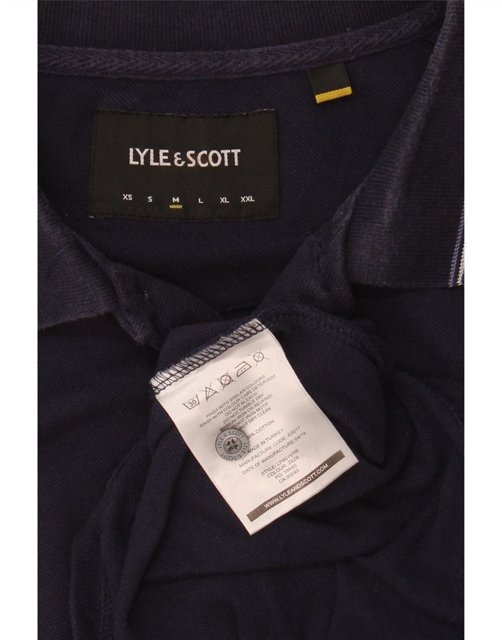 Ανδρικό μακρυμάνικο πουκάμισο πόλο Lyle & Scott, Βαμβακερό σε μπλε ναυτικό