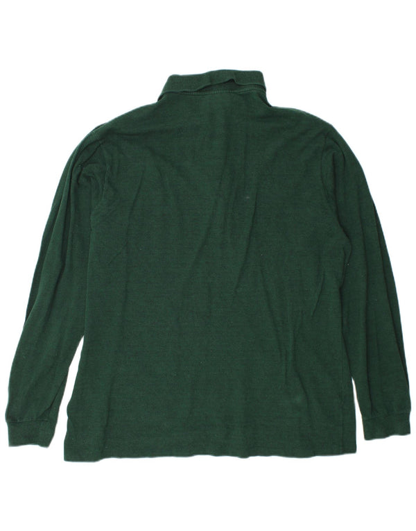 Lacoste Mens Long Sleeve Polo Shirt Size 6 XL Green Cotton