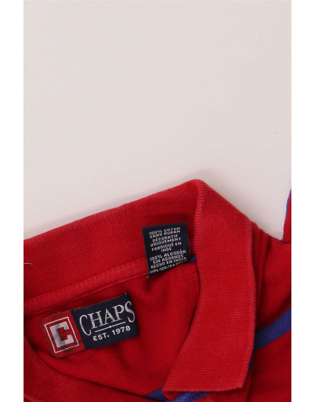Ανδρικό μπλουζάκι πόλο Chaps Βαμβακερό μεσαίο κόκκινο ριγέ