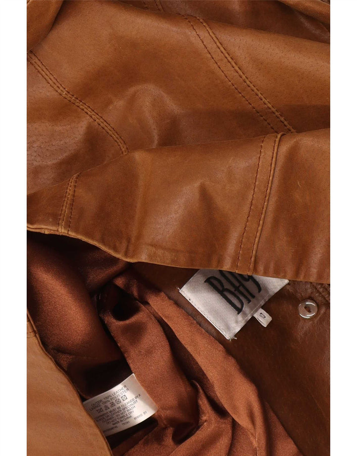 Γυναικείο δερμάτινο μπουφάν Bay 3 κουμπιών UK 10 Small Brown