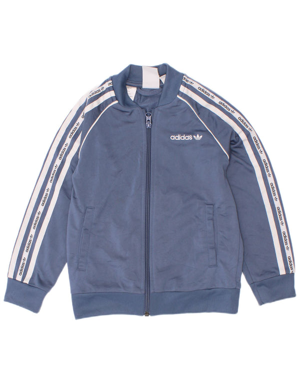 Adidas Boys Graphic αθλητική φόρμα Top Jacket 5-6 Years Blue Colourblock