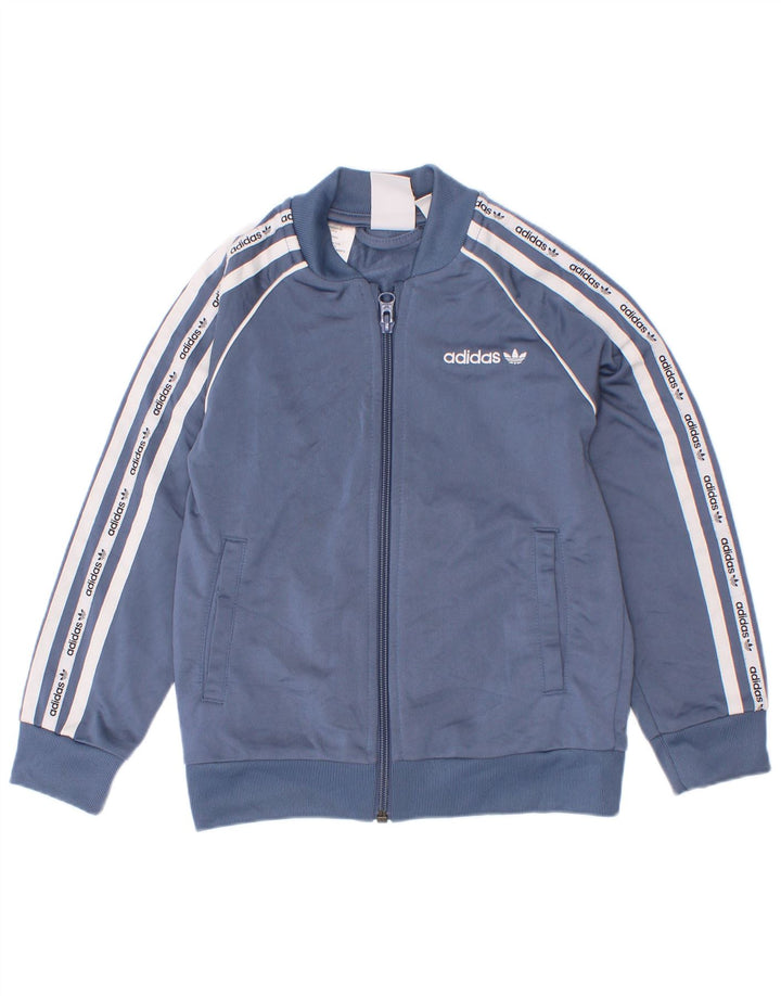 Adidas Boys Graphic αθλητική φόρμα Top Jacket 5-6 Years Blue Colourblock