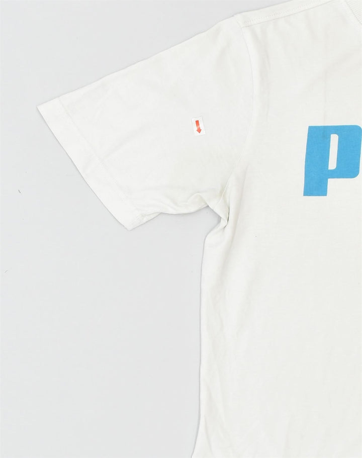 PUMA Boys Graphic T-Shirt Top 13-14 Years White Cotton | Vintage Puma | Thrift | Second-Hand Puma | Used Clothing | Messina Hembry 