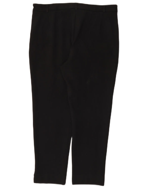 Marks & Spencer Womens Crop Suit Trousers UK 14 Large W34 L24 Black Viscose
