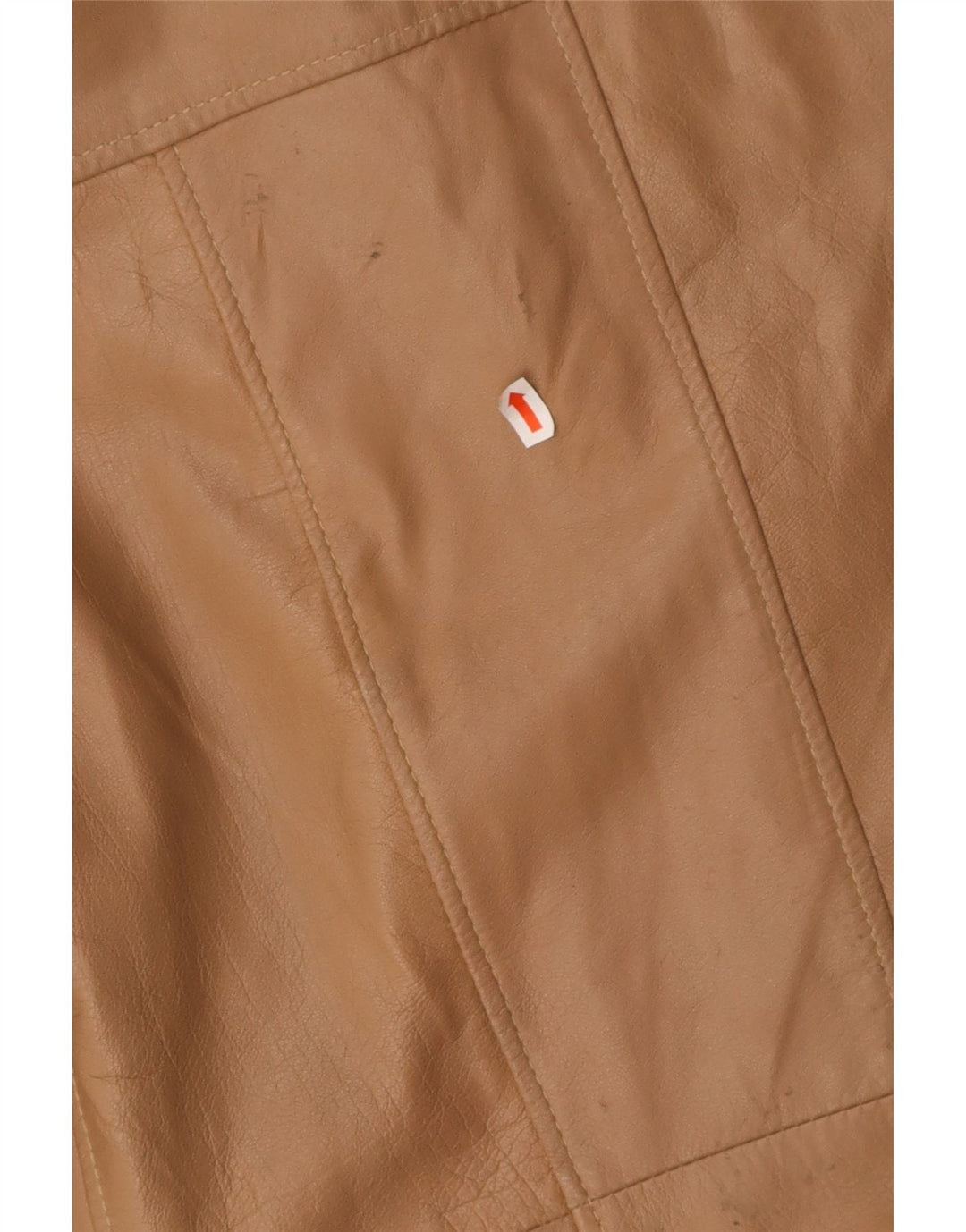 VINTAGE Womens Leather Jacket IT 42 Medium Beige Leather
