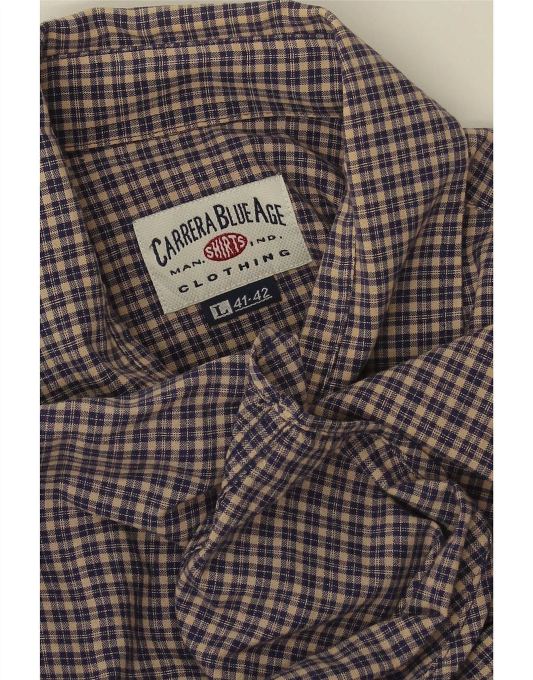 Ανδρικό φανελένιο πουκάμισο Carrera μεγέθους 41/42 Large Navy Blue Check