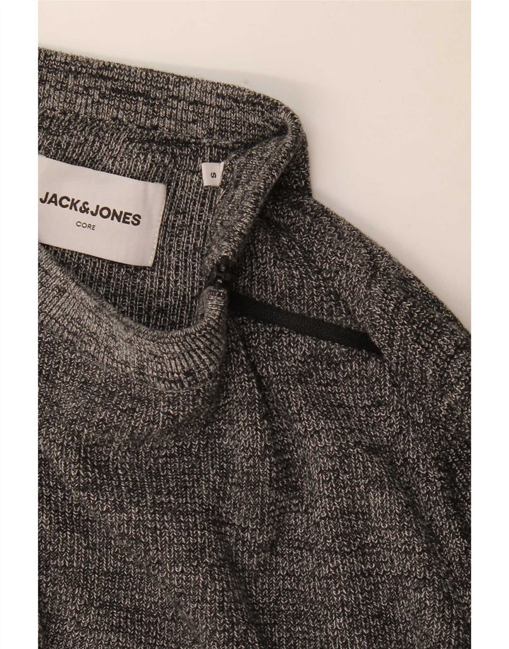 Jack & Jones Ανδρικό πουλόβερ με φερμουάρ σε κανονική εφαρμογή με φερμουάρ σε μικρό γκρι φλύκταινα