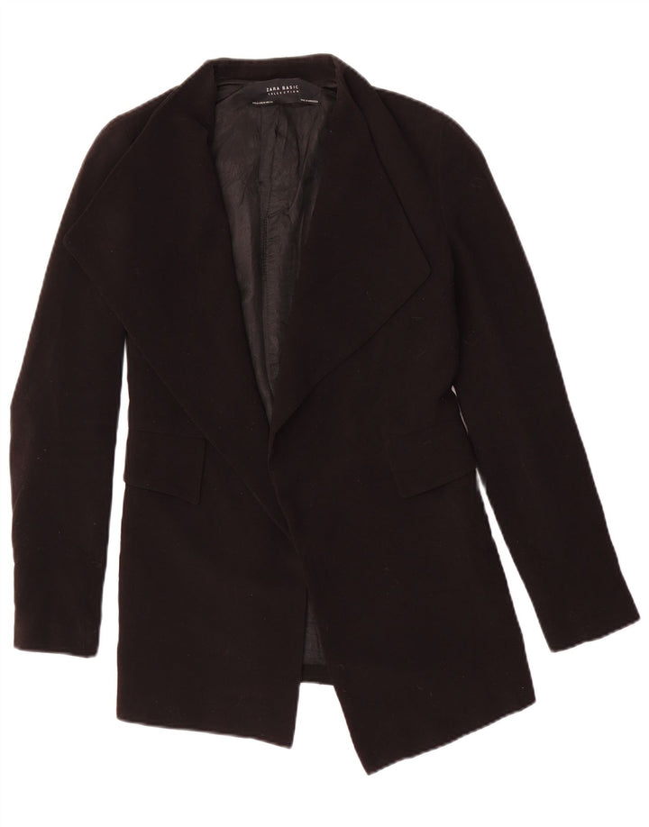 Zara Γυναικείο Open Blazer Jacket UK 6 XS Μαύρο Πολυεστέρας
