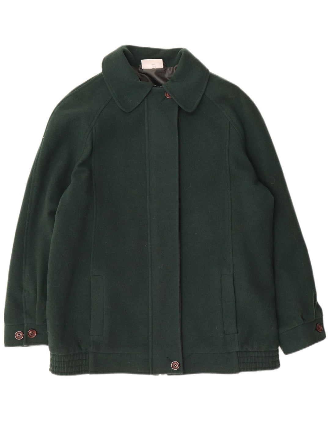 EDINBURGH Γυναικείο Oversized Πανωφόρι UK 10 Small Green Wool
