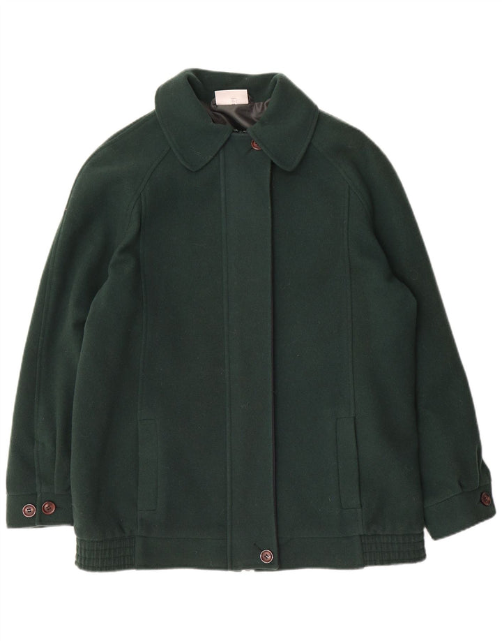 EDINBURGH Γυναικείο Oversized Πανωφόρι UK 10 Small Green Wool