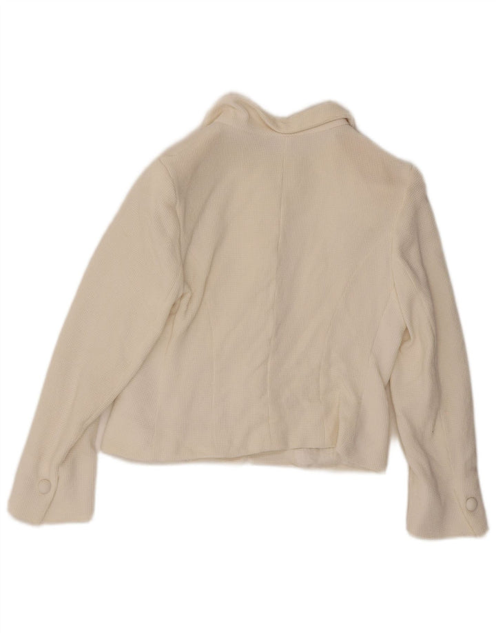 Caractere Γυναικείο σακάκι blazer με 4 κουμπιά UK 12 Medium White