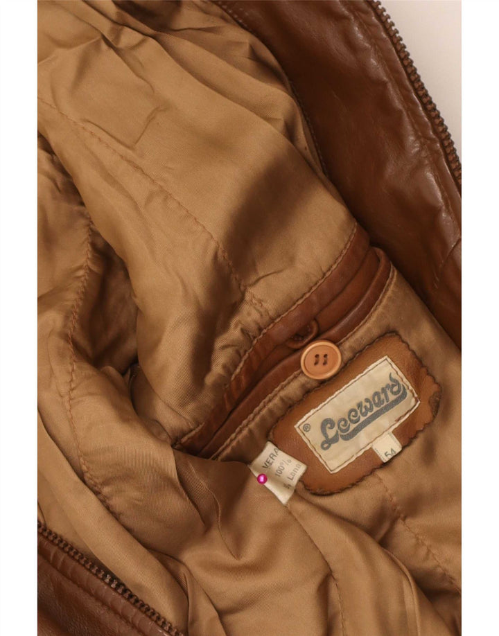 Vintage Ανδρικό Δερμάτινο Μπουφάν IT 54 XL Καφέ