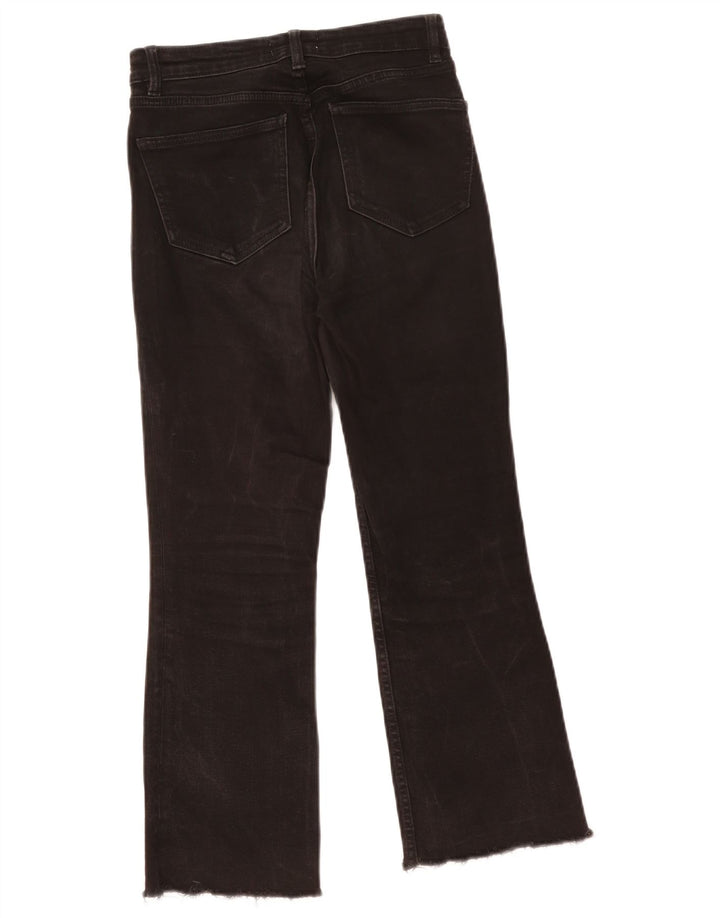 Zara Womens Crop Bootcut Jeans EU 36 XS W26 L24 Μαύρο