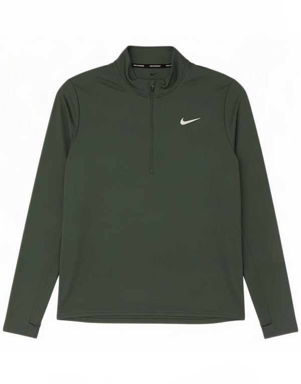 Ανδρική φόρμα πουλόβερ με φερμουάρ Nike Dri Fit Top Large Green Polyester