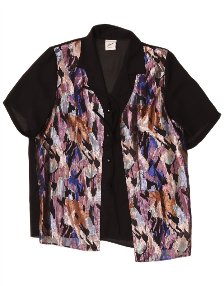 C&A Γυναικεία Relaxed Fit Μπλούζα με αφηρημένο σχέδιο UK 16 Large Black