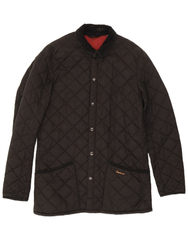 BARBOUR Mens Quilted Jacket UK 36 Small Black Polyester