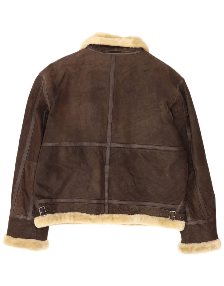 Ανδρικό Shearling Jacket Conbipel UK 42 XL Καφέ Δερμάτινο