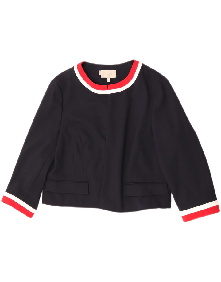 Hobbs γυναικείο σακάκι μπλέιζερ με μανίκια 3/4 UK 16 Large Navy Blue