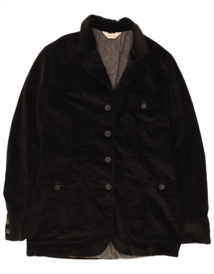 Capalbio Γυναικείο βελούδινο σακάκι με 4 κουμπιά IT 44 μεσαίο μαύρο βαμβακερό