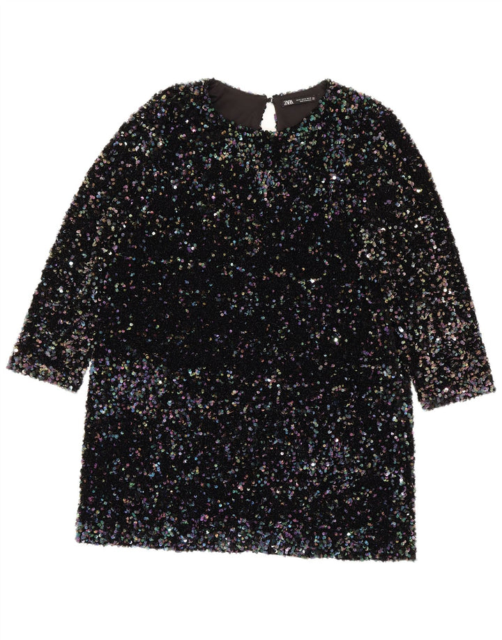 Zara γυναικείο φόρεμα 3/4 με παγιέτες Shift UK 18 XL πολύχρωμο πολυεστέρα