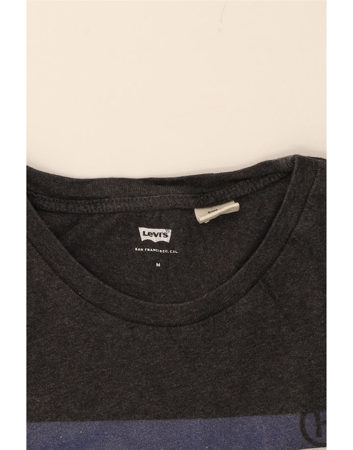 LEVI'S Mens Graphic T-Shirt Top Medium Grey Cotton Vintage Levi's and Second-Hand Levi's from Messina Hembry 