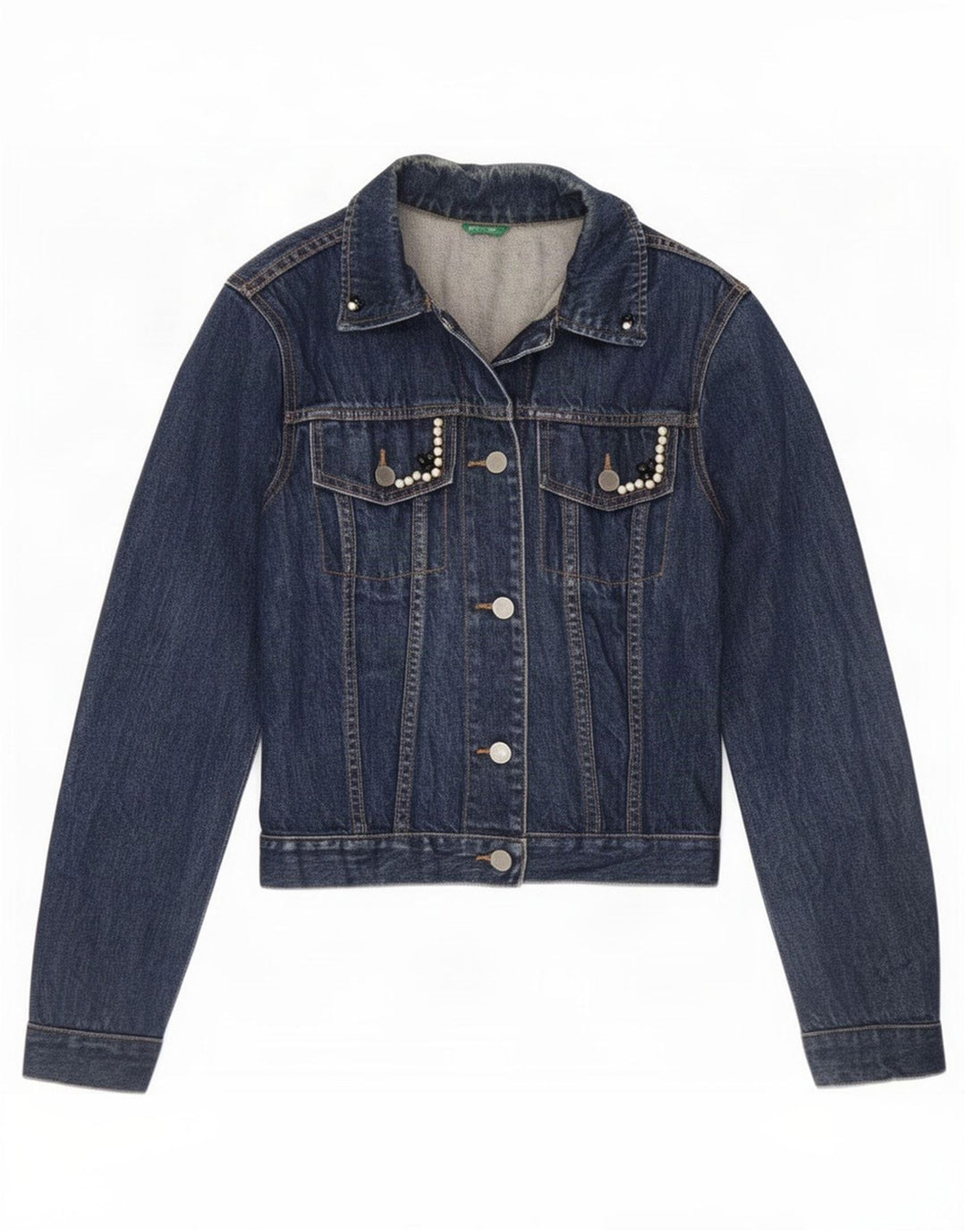 Benetton Γυναικείο Τζιν Μπουφάν UK 10 Small Blue