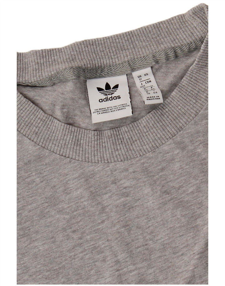 Γυναικείο T-Shirt Adidas Top UK 12 Medium Grey Flecked