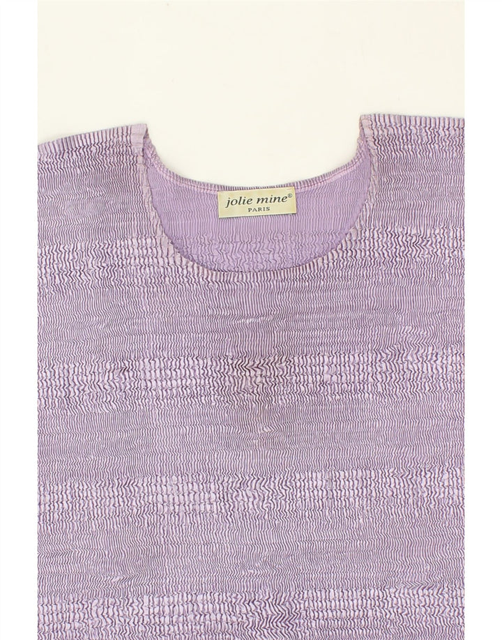VINTAGE Womens Blouse Top UK 14 Medium Purple Polyester Vintage Vintage and Second-Hand Vintage from Messina Hembry 