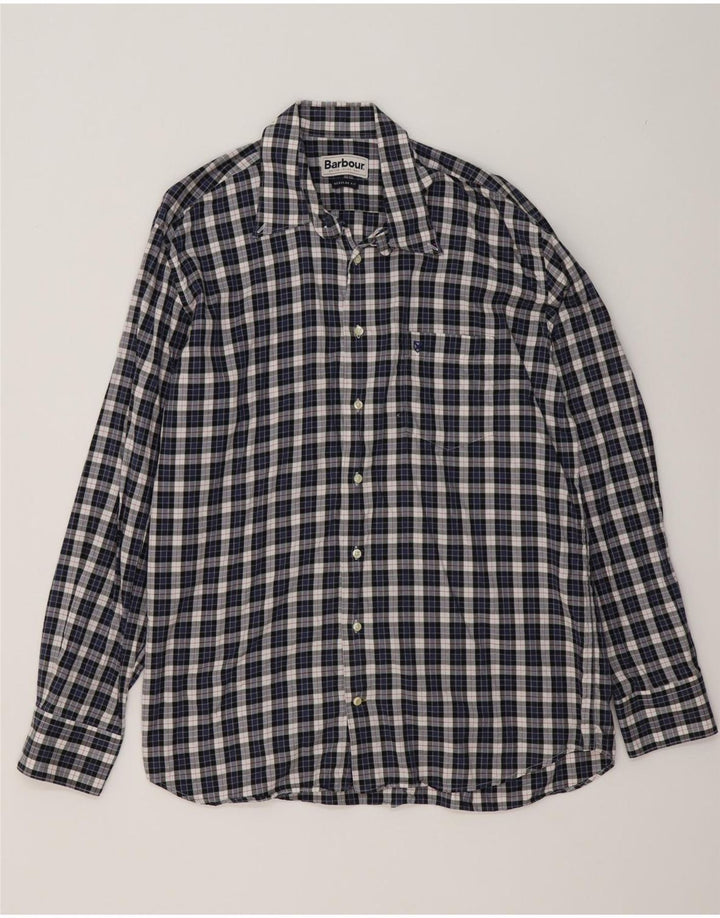 Ανδρικό φανελένιο πουκάμισο Barbour XL Navy Blue Check Cotton