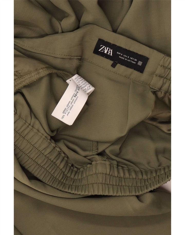 Zara Γυναικεία φόρμα παντελόνι UK 8 Small Khaki Polyester