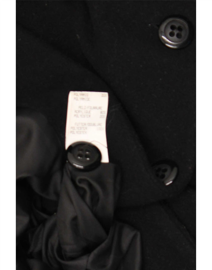 Vintage Ανδρικό διπλό παλτό EU 36 Small Black Wool