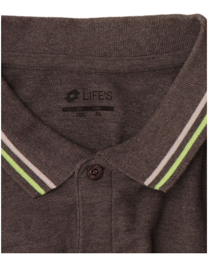 Ανδρικό μπλουζάκι πόλο LOTTO 2XL Γκρι βαμβακερό