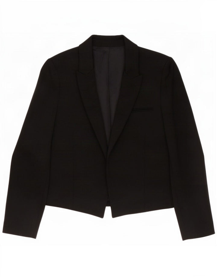 Zara Γυναικείο Open Blazer Jacket UK 10 Small Black Polyester