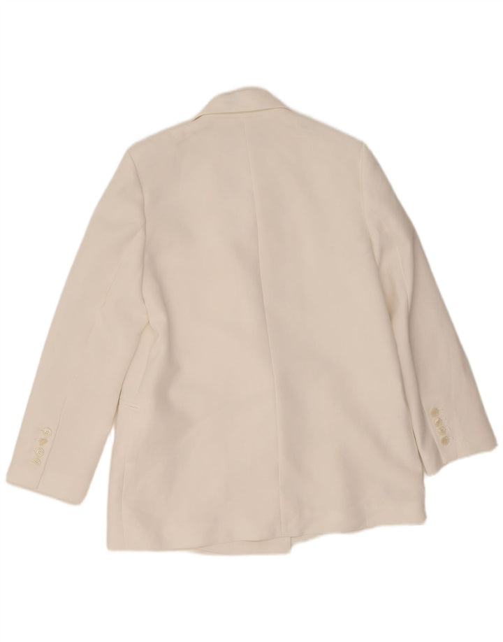 Zara Γυναικείο Μπουφάν Blazer με διπλό στήθος UK 14 Medium White Polyester