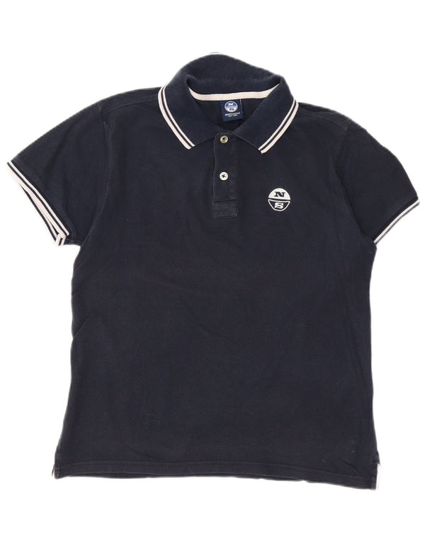 North Sails Boys Polo πουκάμισο 13-14 ετών Navy Blue ριγέ βαμβακερό