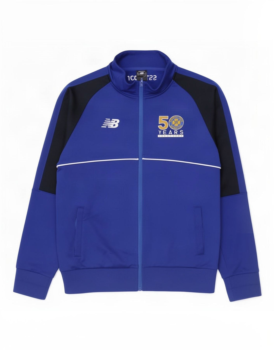 Ανδρική φόρμα γυμναστικής γραφική New Balance Μπουφάν μεσαίου μπλε χρώματος
