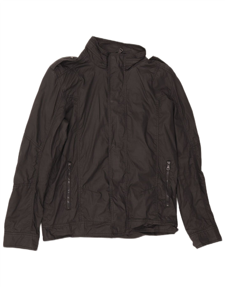 ZARA Ανδρικό Στρατιωτικό Μπουφάν UK 42 XL Μαύρο Βαμβακερό