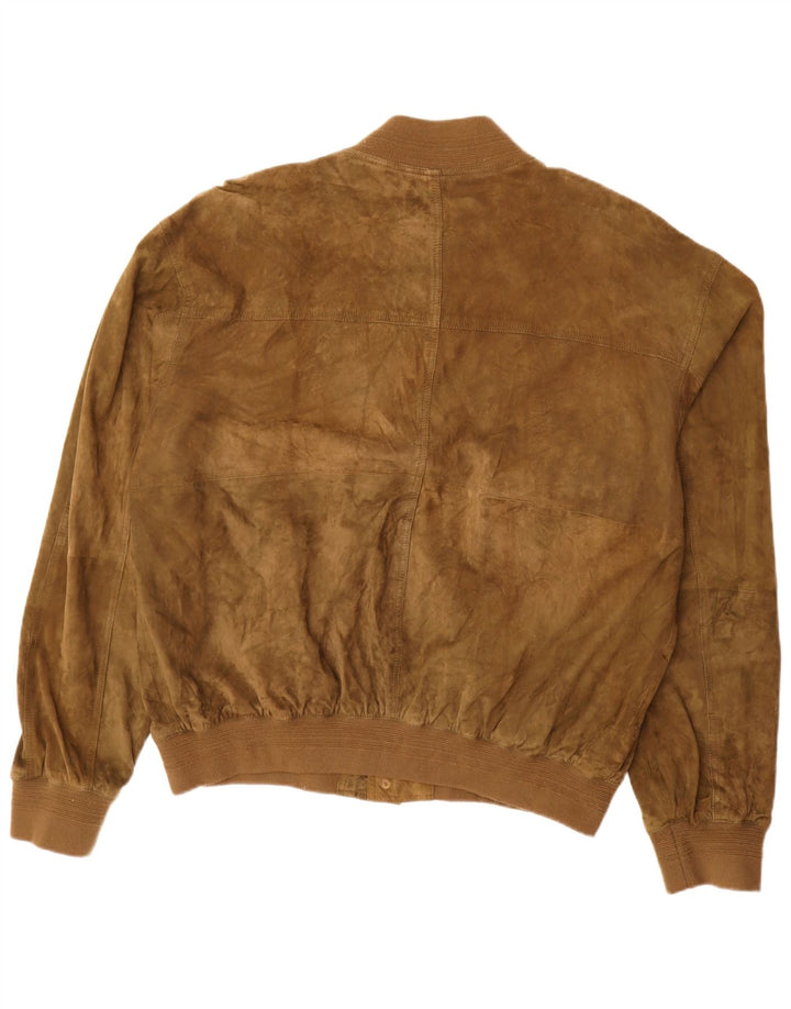 Vintage Ανδρικό Suede Jacket UK 42 XL Χακί Δερμάτινο